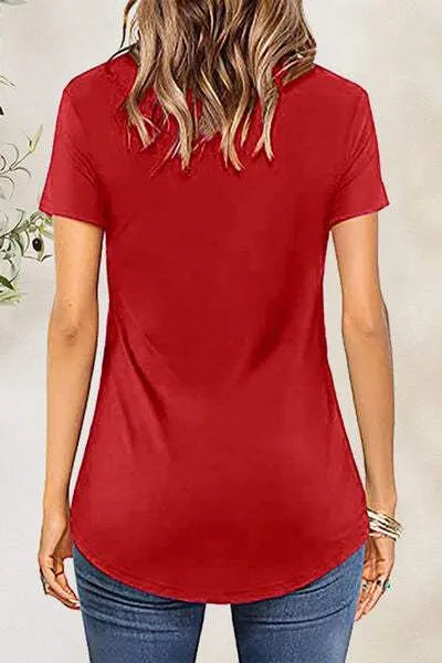 Crisscross Short Sleeve T-Shirt Women's T-Shirts - Tophatter Daily Deals